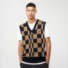 Fred Perry Checkerboard Knit Vest -Mode de Rêve sz 673735 a