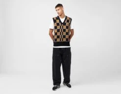 Fred Perry Checkerboard Knit Vest -Mode de Rêve sz 673735 c