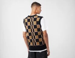 Fred Perry Checkerboard Knit Vest -Mode de Rêve sz 673735 e