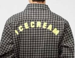 ICECREAM Half Zip Check Shirt -Mode de Rêve sz 676071 f