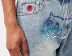 ICECREAM Crystal Running Dog Jeans -Mode de Rêve sz 676077 f